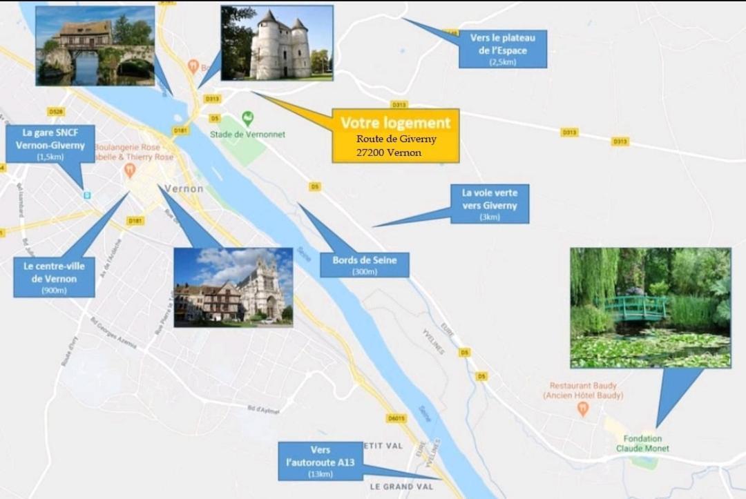 Appartement Charmant A Vernon Tout Pres De Giverny Eksteriør bilde